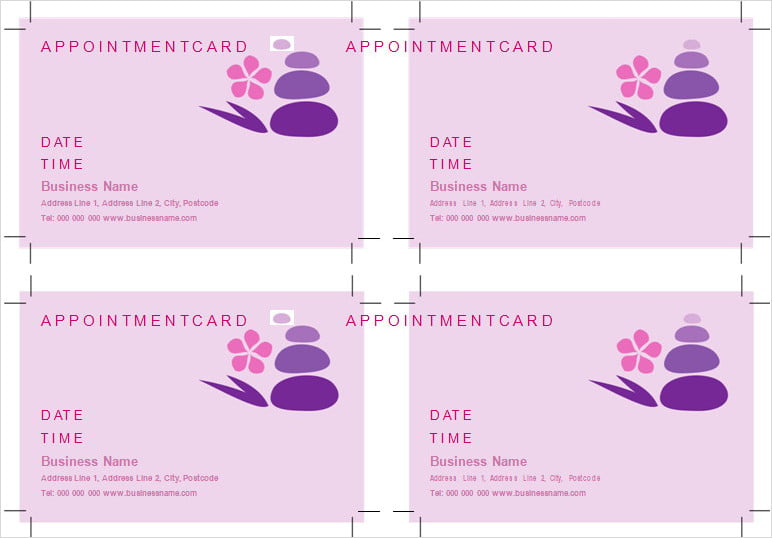 Appointment Card Template Word