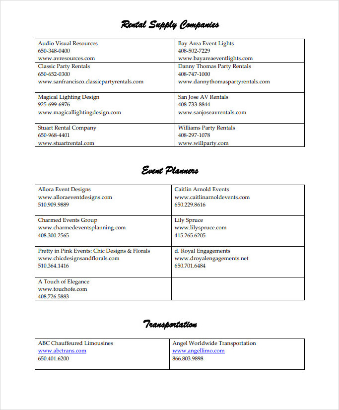 Approved Vendors List Template