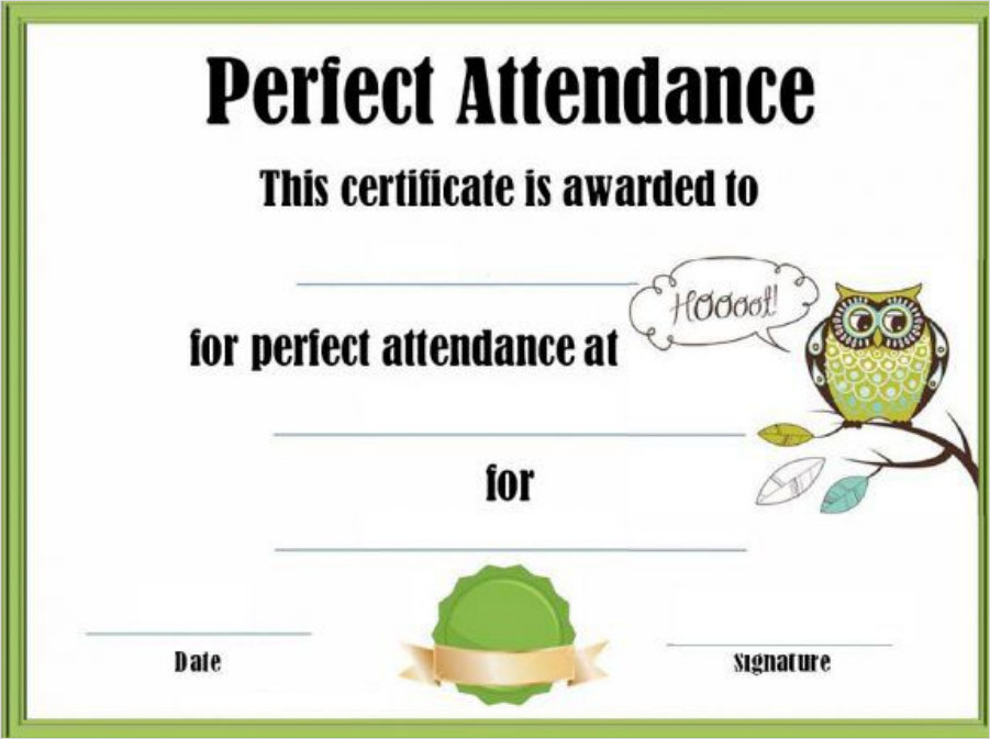 Attendance Award Certificate Template