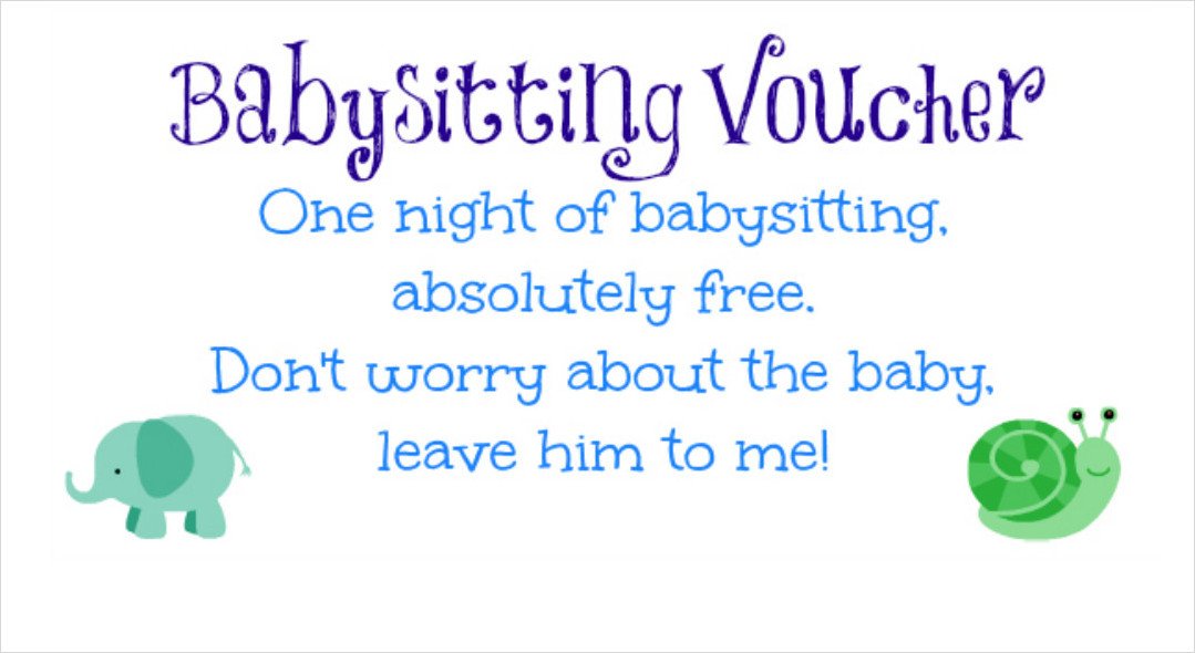 Baby Sitting Voucher Template