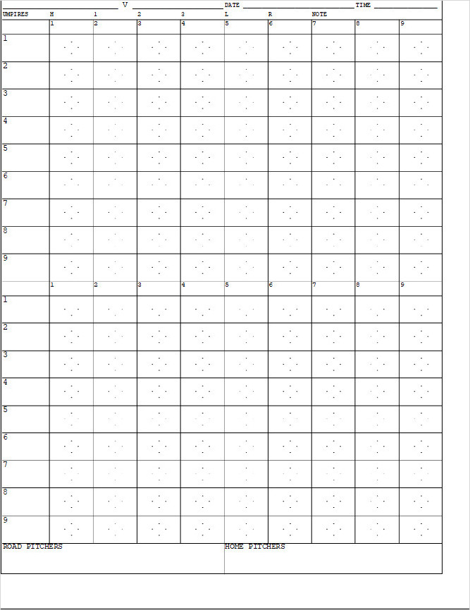 Baseball Scoresheet Template Example