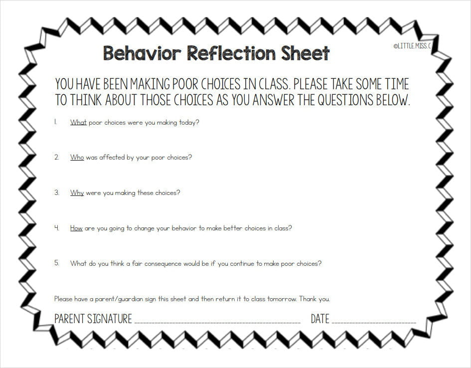 Behavior Warning Card Template