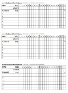 Printable Golf Scorecard Template