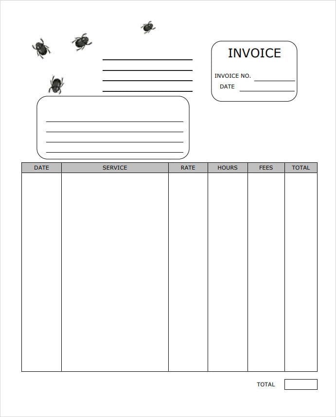 Blank Pest Control Invoice Template