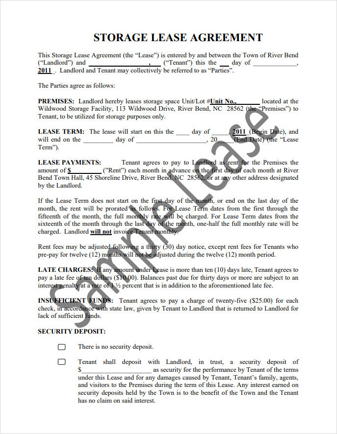 Blank Wildwood Lease Agreement Form