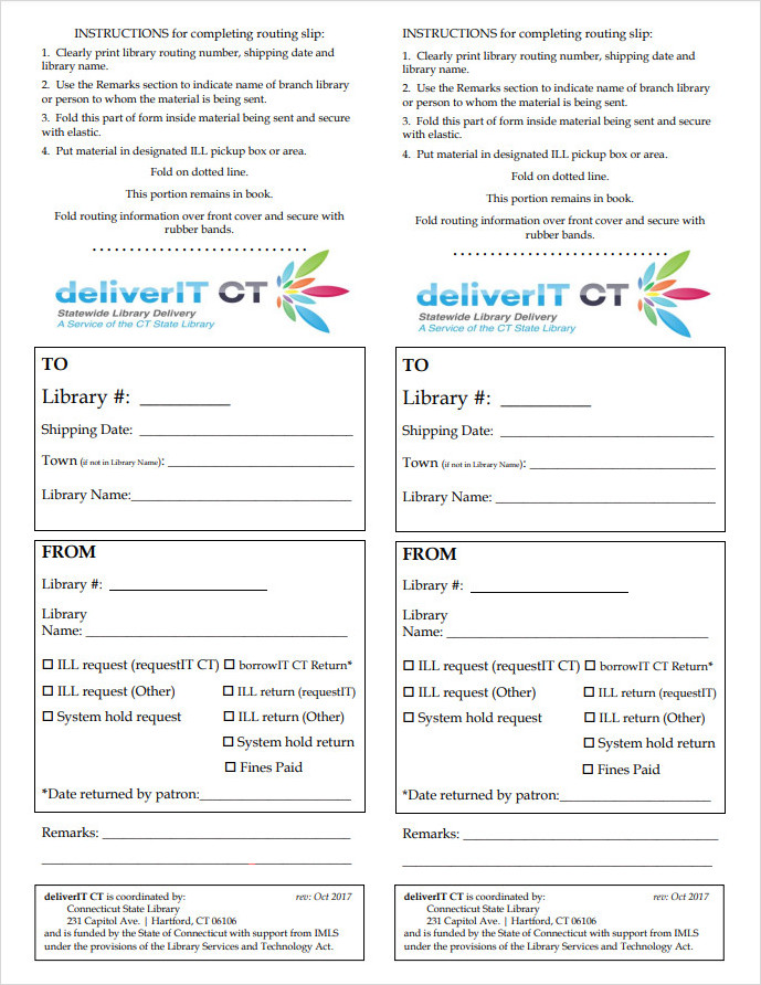 CT Routing Slip Template