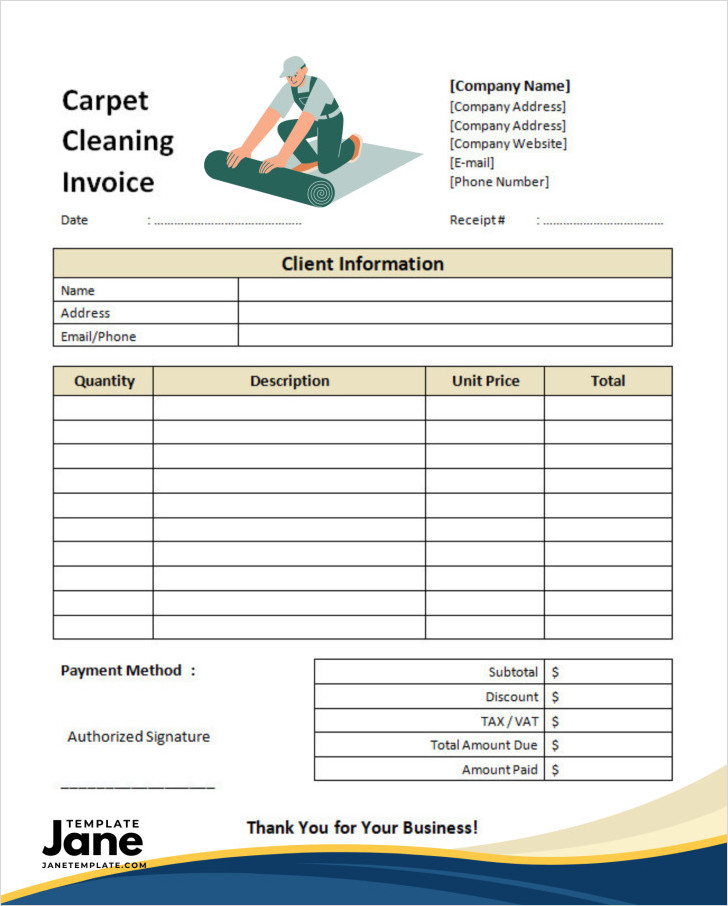 Carpet Cleaning Invoice Template