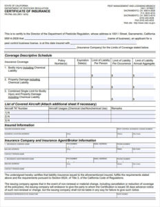 Printable Certificate of Insurance Template