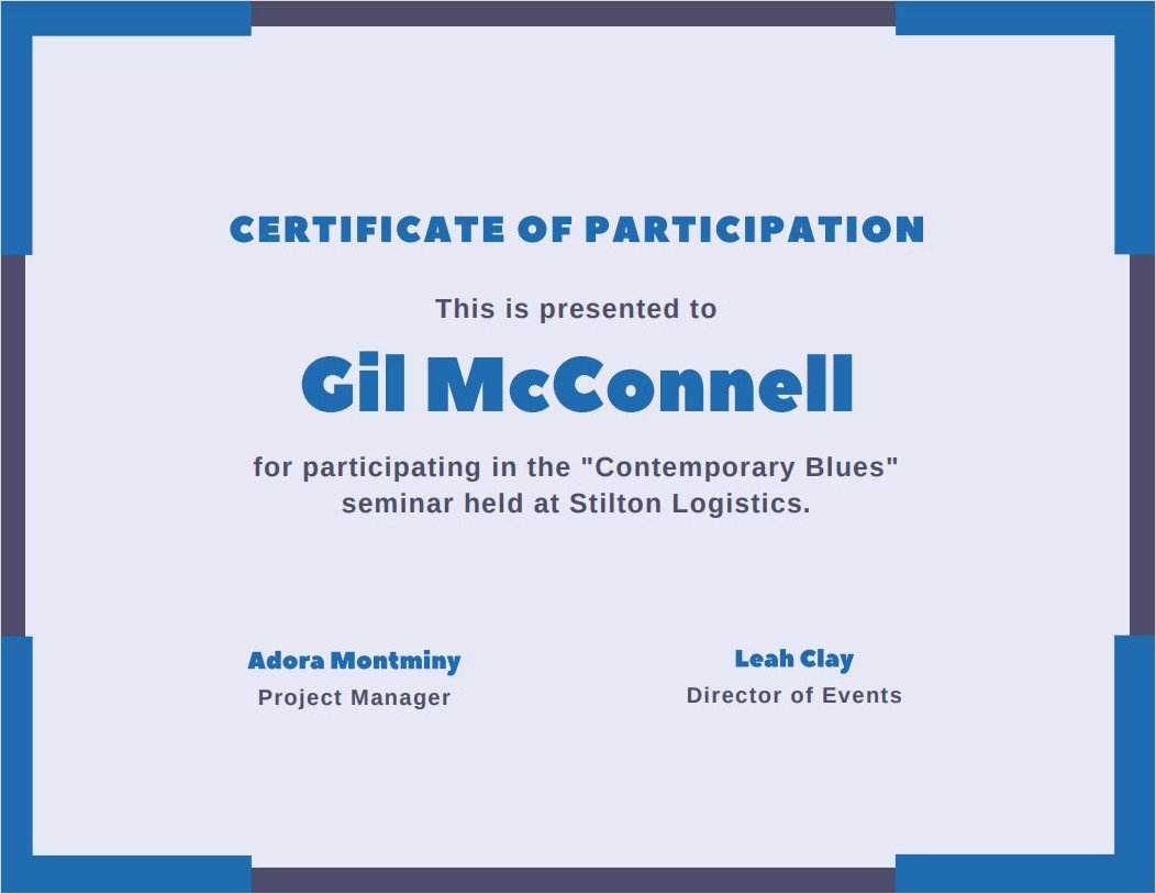 Certificate of Participation Template