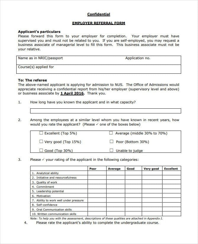 Confidential Employee Referral Form