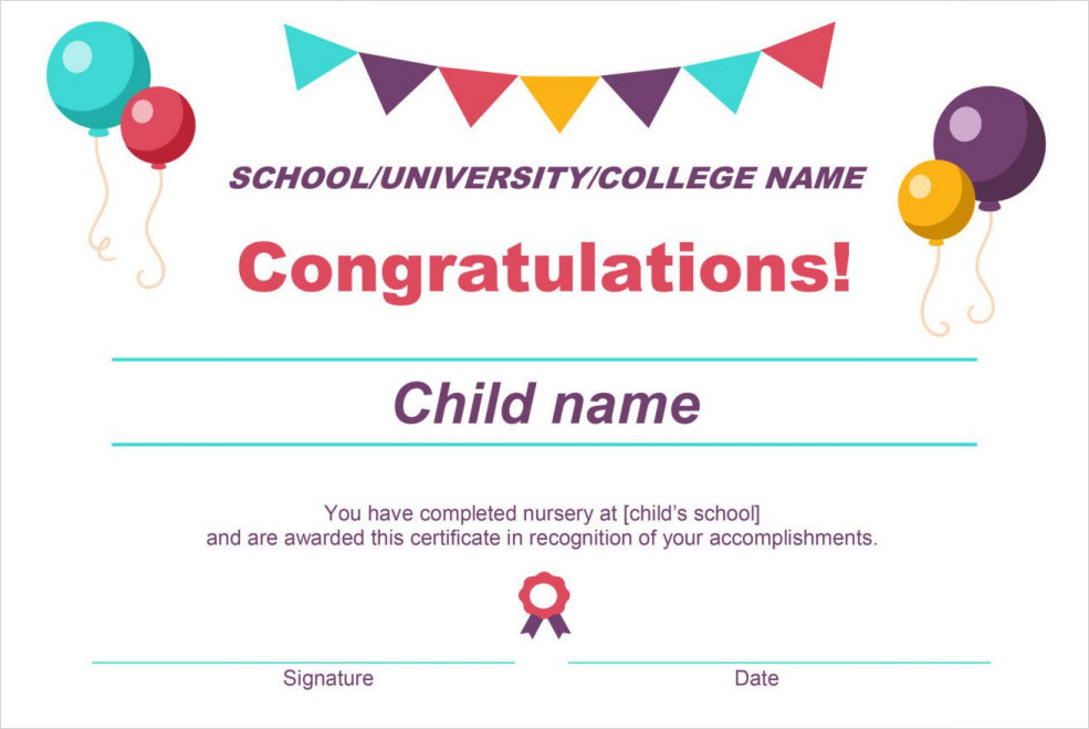 Congratulation Certificate Template for Student