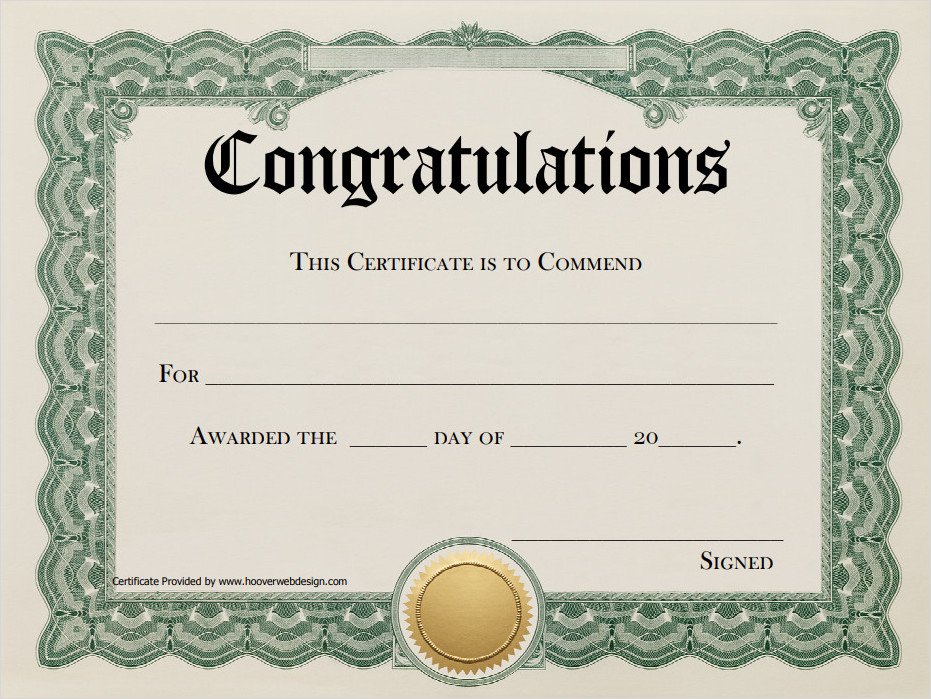 Congratulation Certificate Template