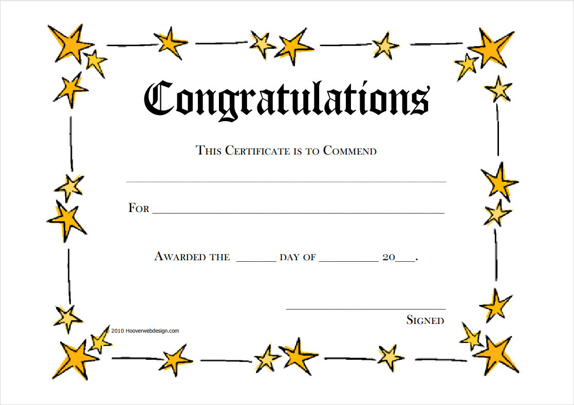 Congratulation Certificates Free Printables