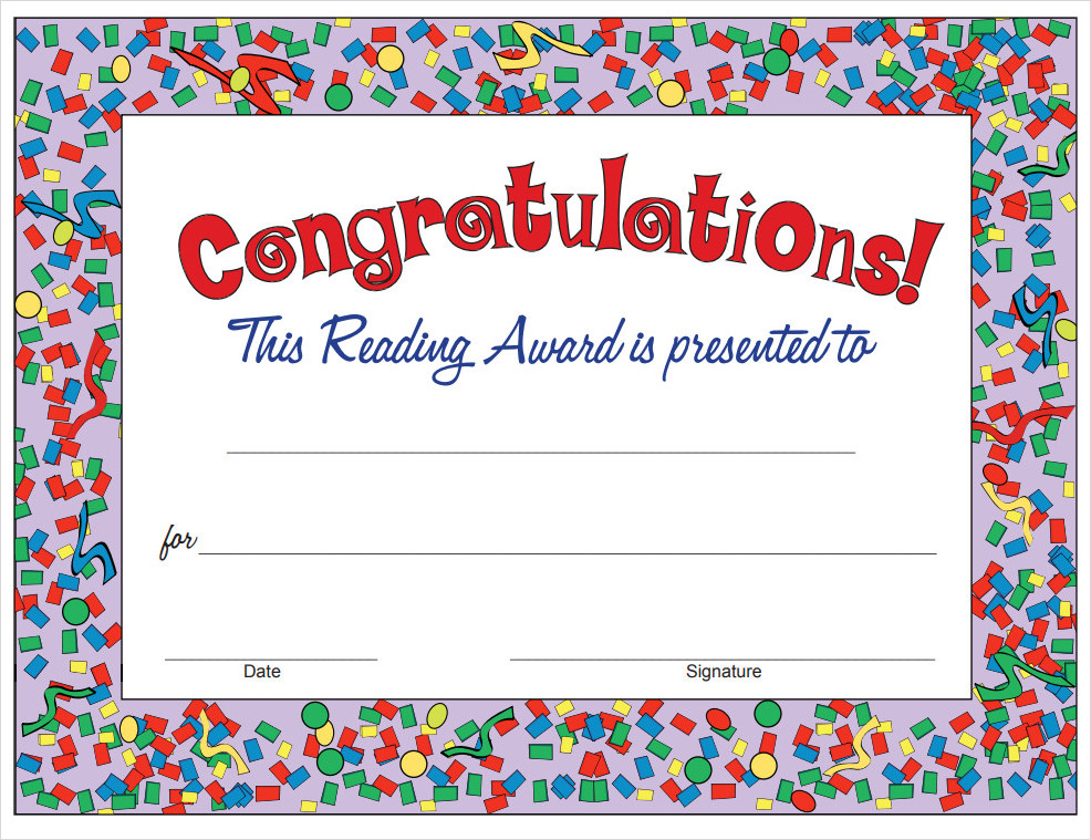 Congratulations Award Certificate Template