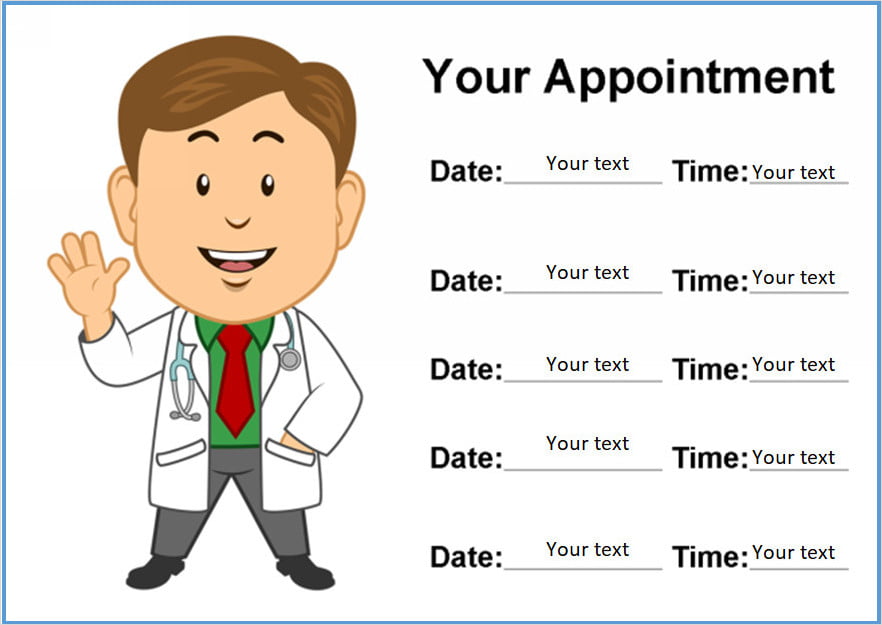 Dentist Appointment Card Template