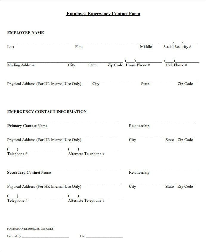 Employee Emergency Contact Form