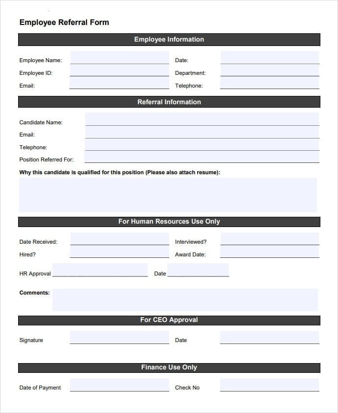 Employee Health Referral Form