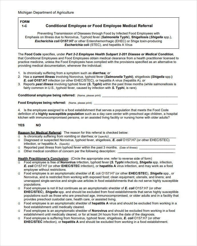 Employee Medical Referral Form