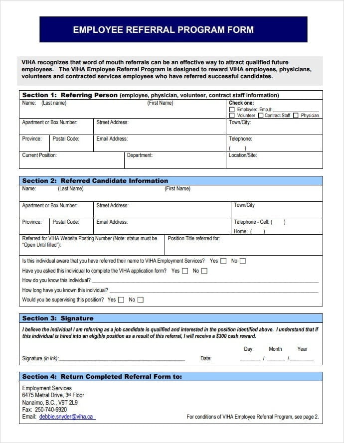 Employee Referral Program Form