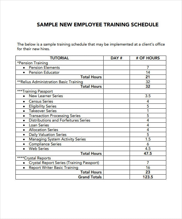 Employee Training Program Example