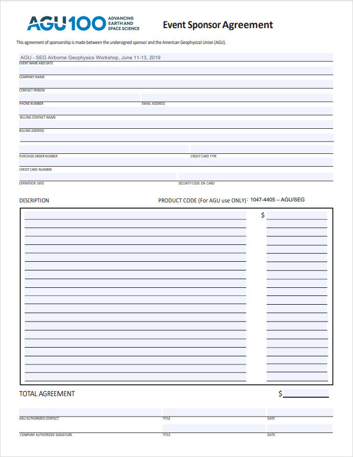 Event Sponsor Agreement Template