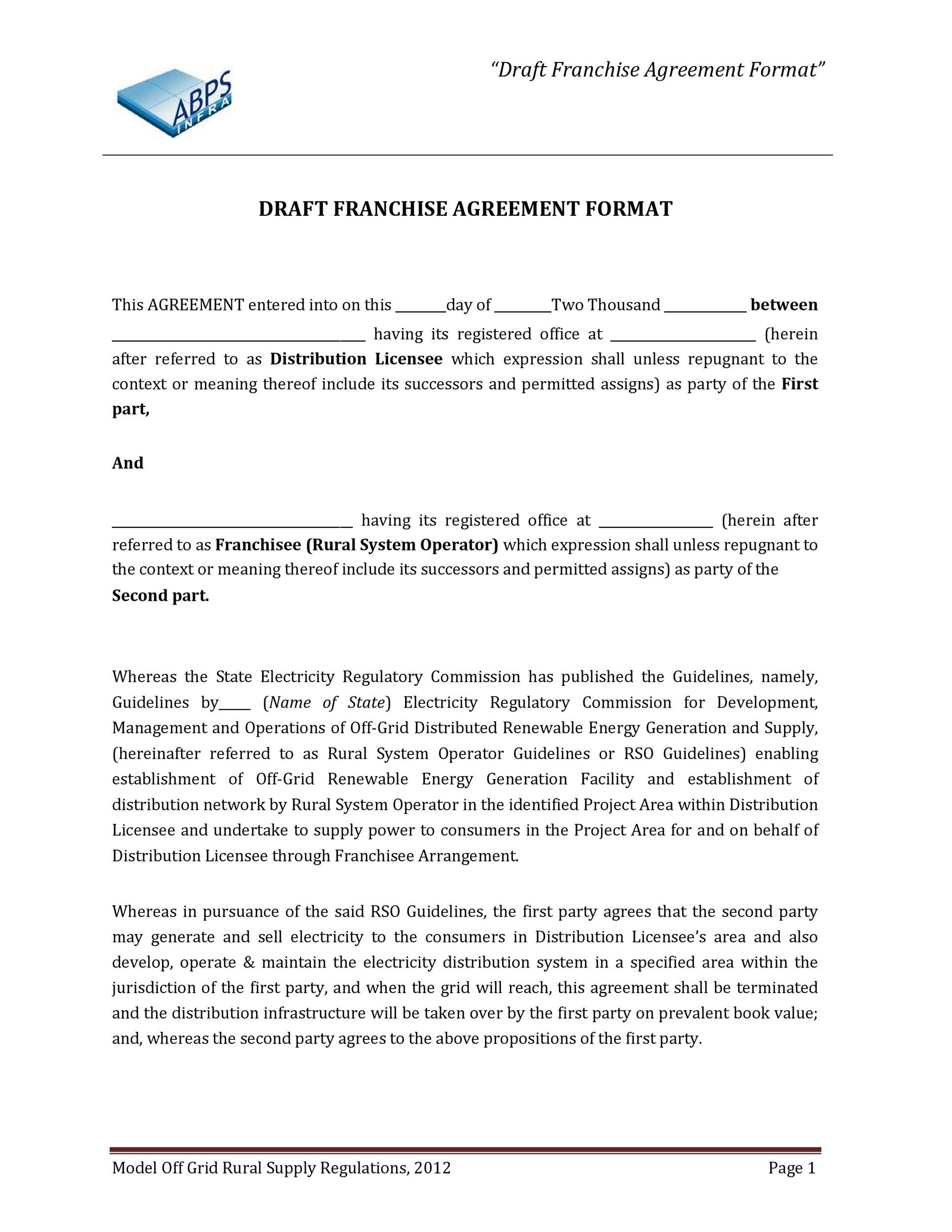 Example of Franchise Contract Template