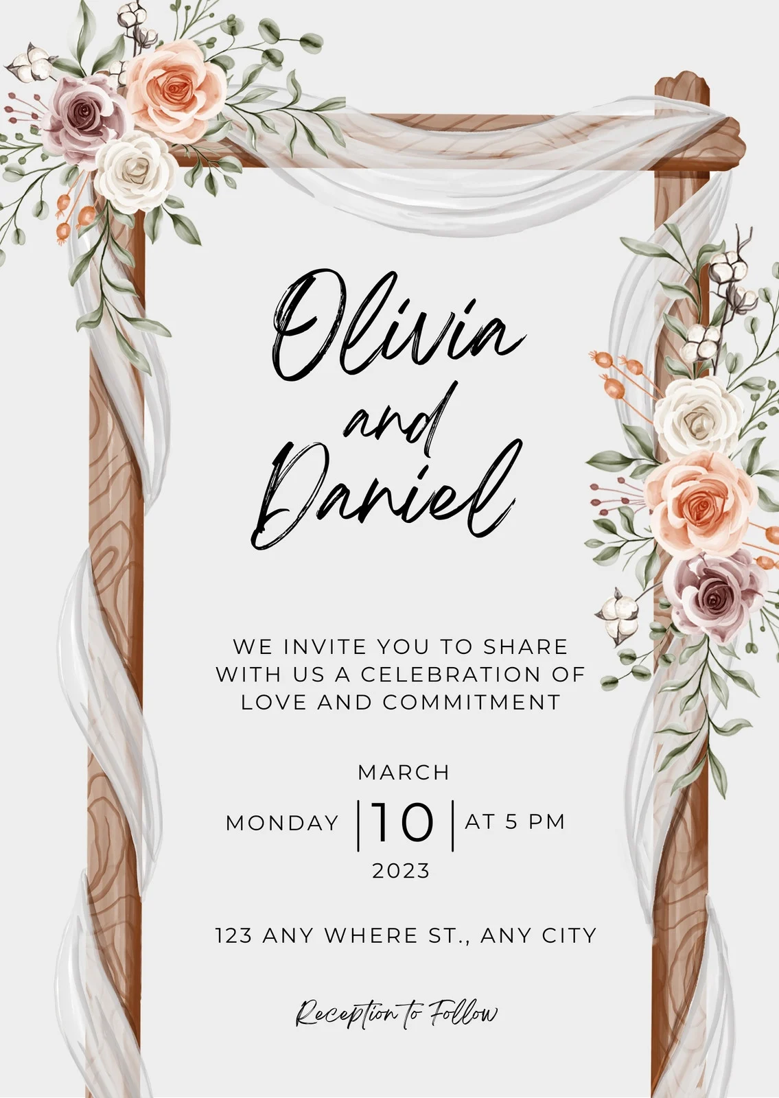 Example of Rustic Wedding Invitation Template