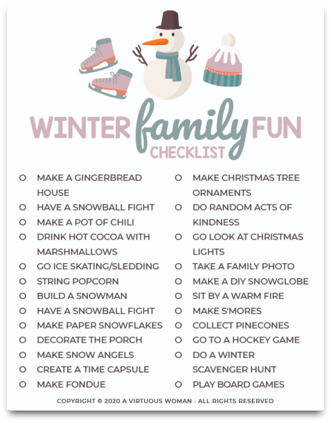 Example of Start Of The Winter Family Checklist Template