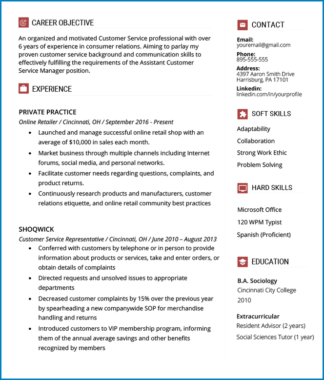 Example of Stay At Home Mom Resume Template