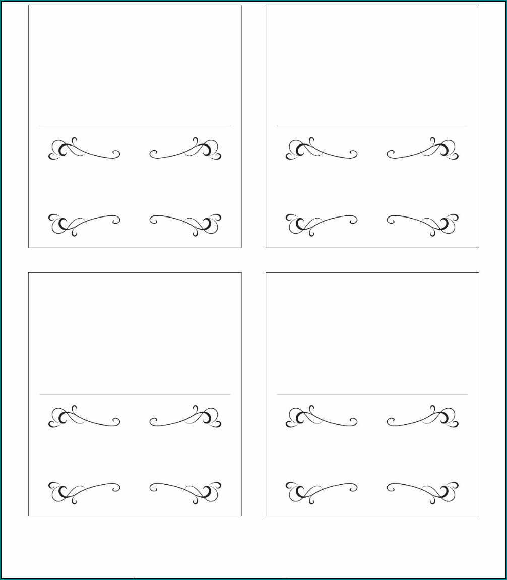 Example of Table Card Template