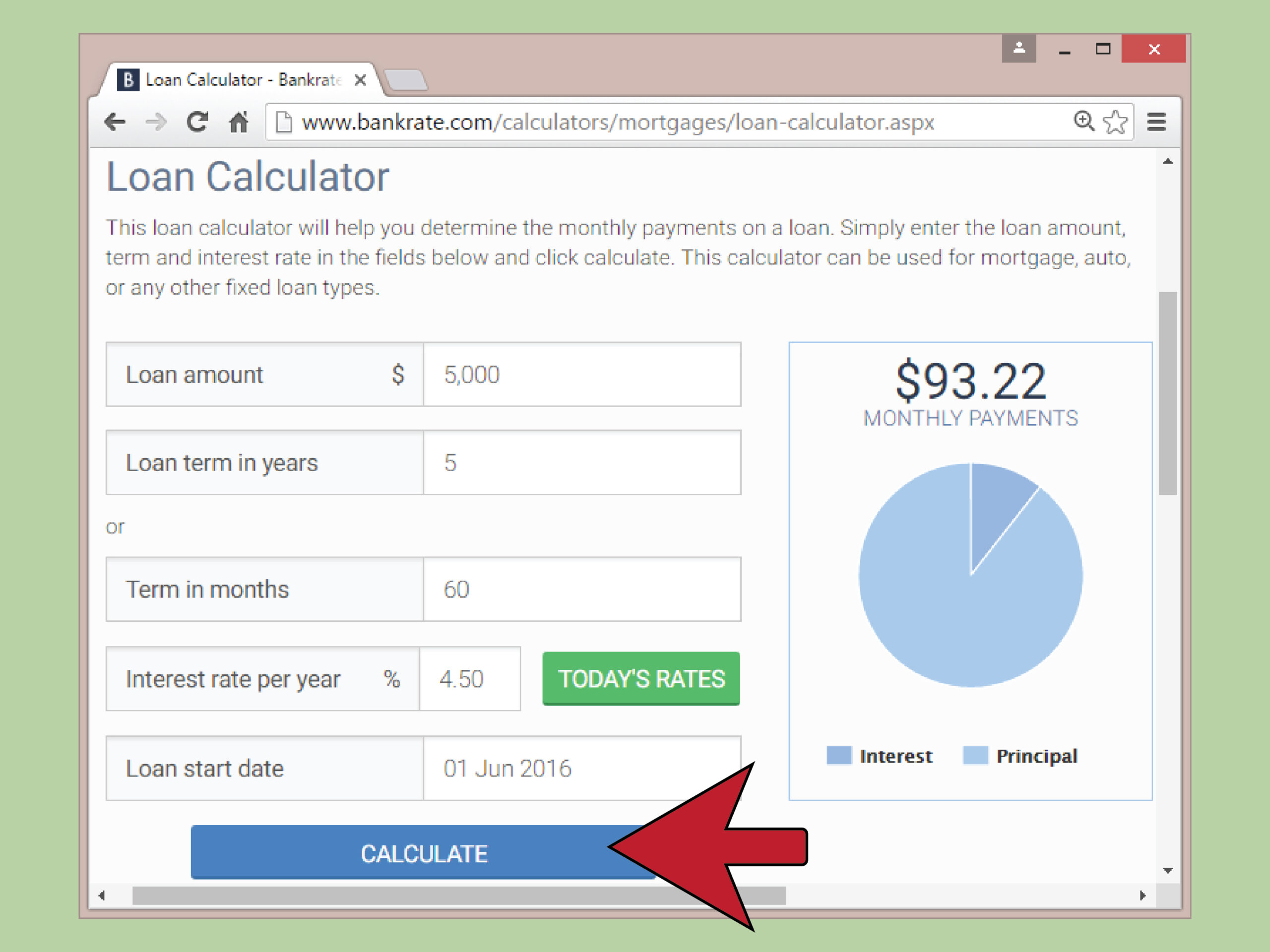 Example of Vehicle Mortgage Payment Calculator Template