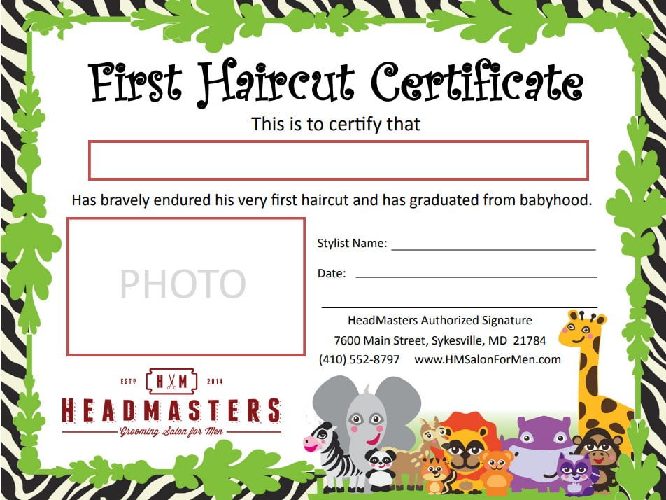 First Haircut Certificate Printable Free