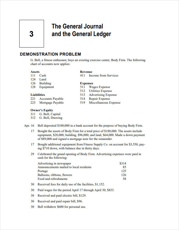 General Journal Entry Template