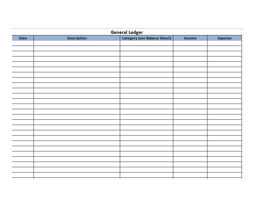 General Ledger Template 21