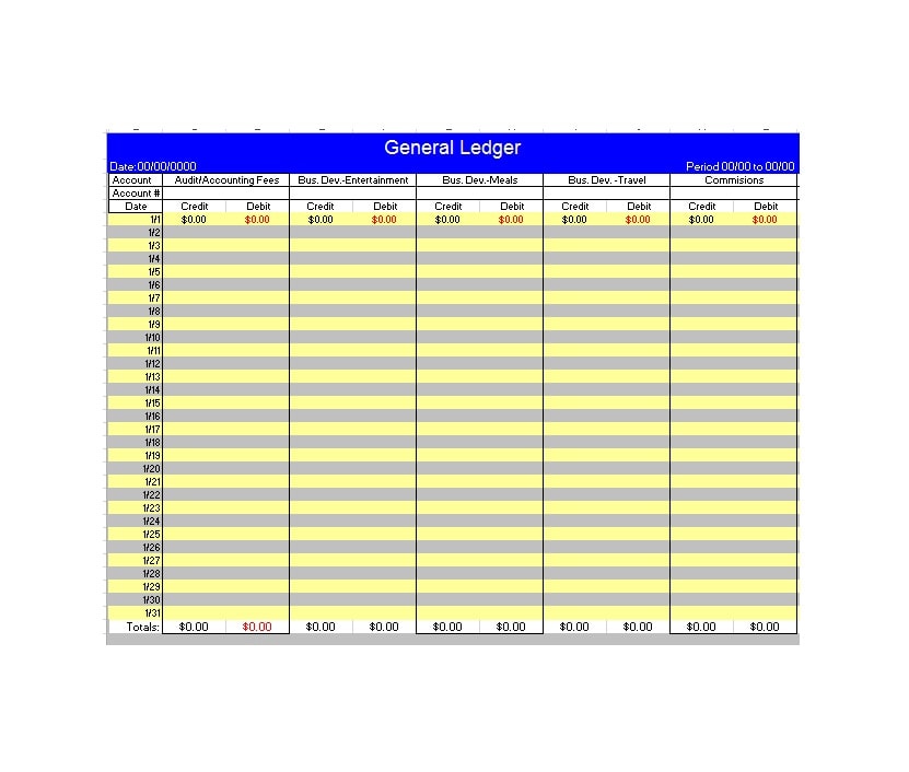 General Ledger Template 22