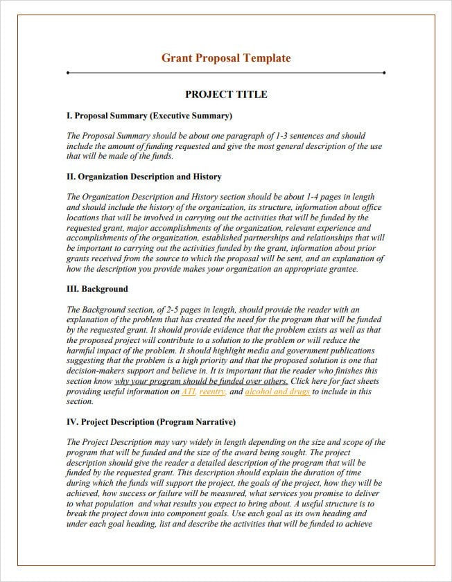 Grant Proposal Template Pdf