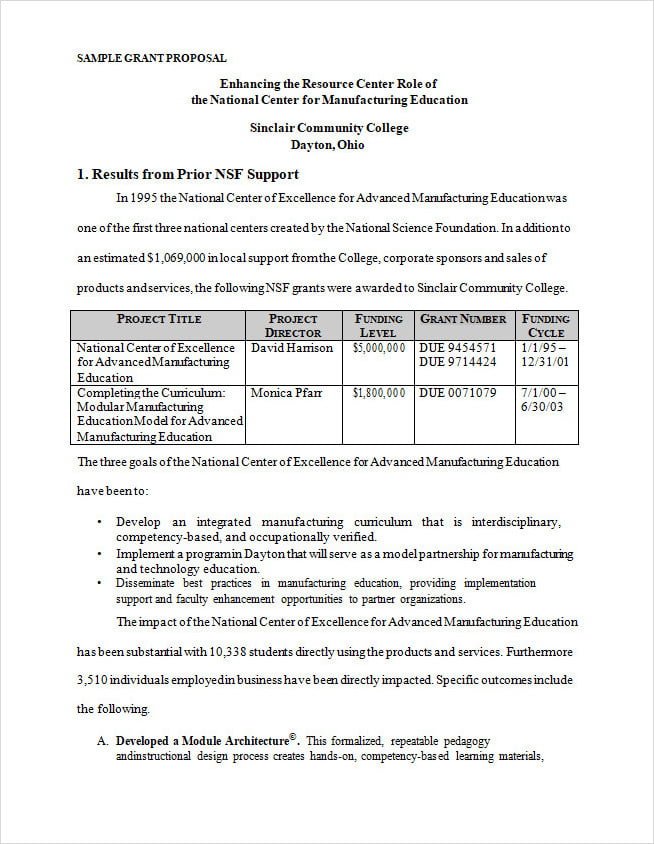 Grant Proposal Template Word