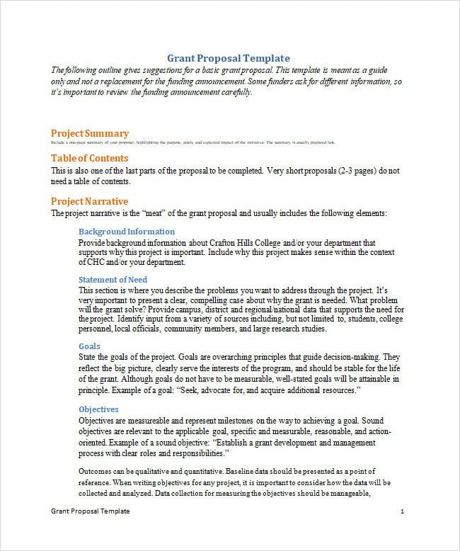 Grant Proposal Template