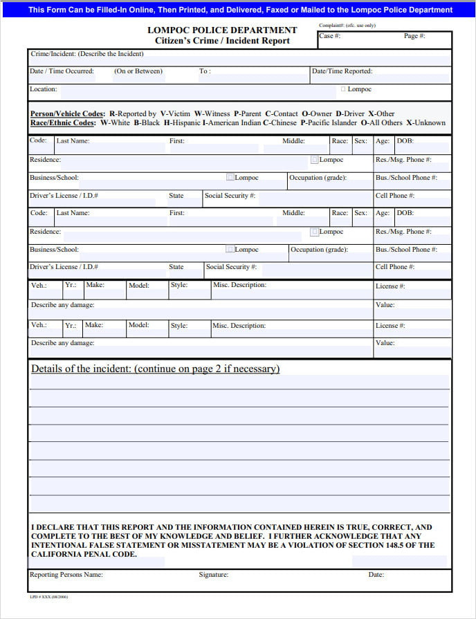 Incident Report Form