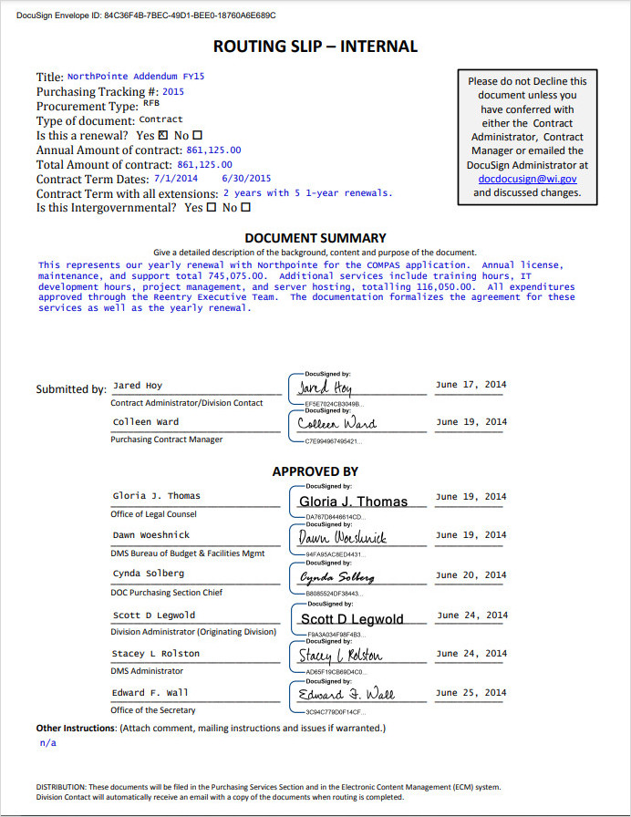 Internal Routing Slip Template