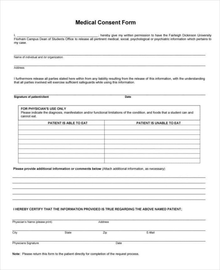 Medical Consent Form