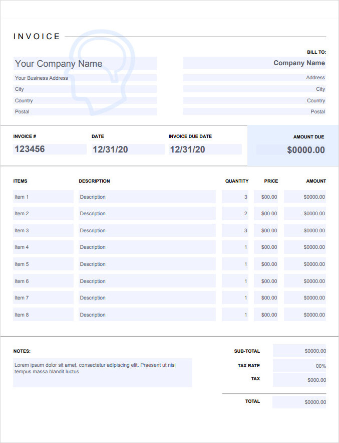 Mental Health Insurance Billing Template