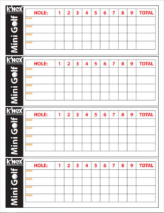 Printable Golf Scorecard Template