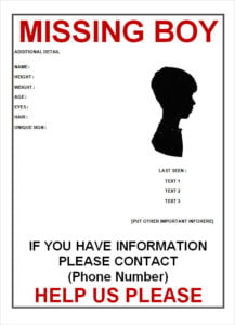 Printable Missing Person Template