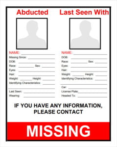 Printable Missing Person Template