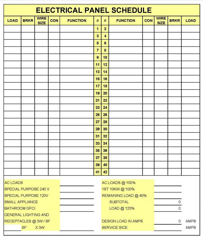 Panel Schedule Template 02