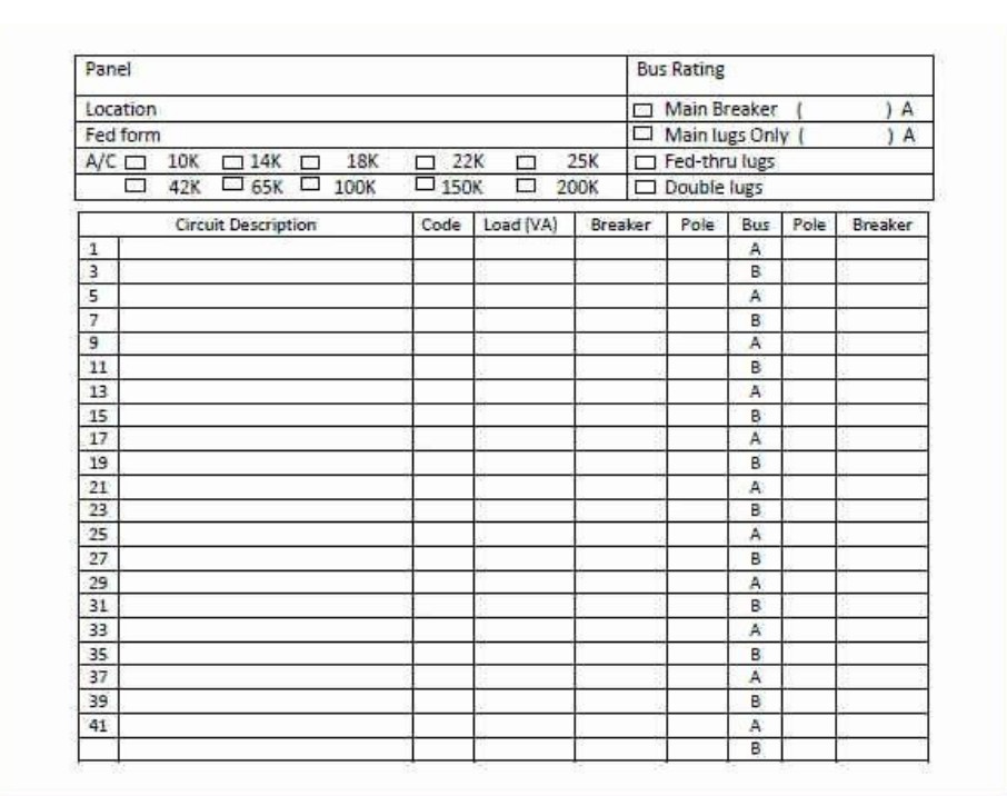 Panel Schedule Template 06