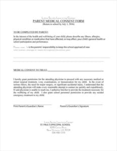 Printable Medical Consent Form