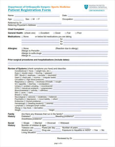 Printable Patient Registration Form