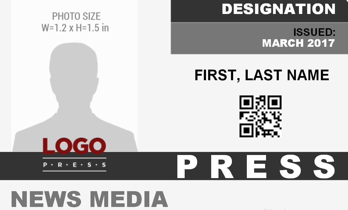 Photographer Press Pass Template